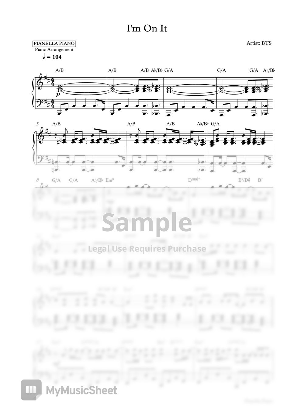 BTS - I'm On It (Piano Sheet) by Pianella Piano