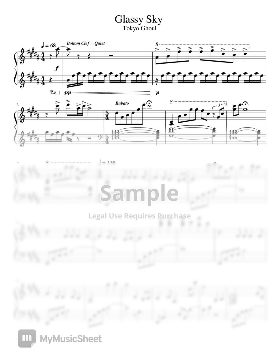 Play Glassy Sky (Tokyo Ghoul) Music Sheet