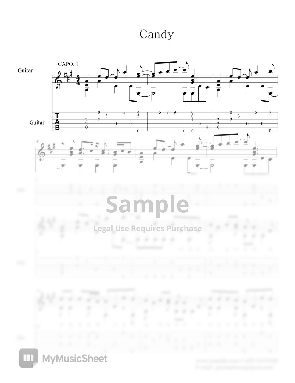 H.O.T - Candy (GUITAR TAB) by Woojeong Park