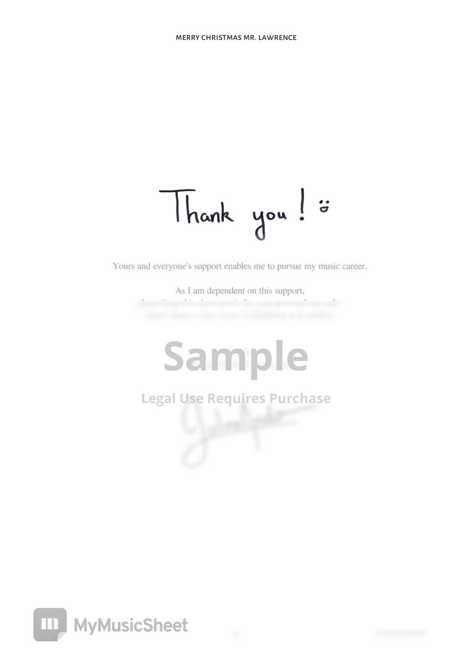 Ryuichi Sakamoto - Merry Christmas Mr. Lawrence by Julien Ando