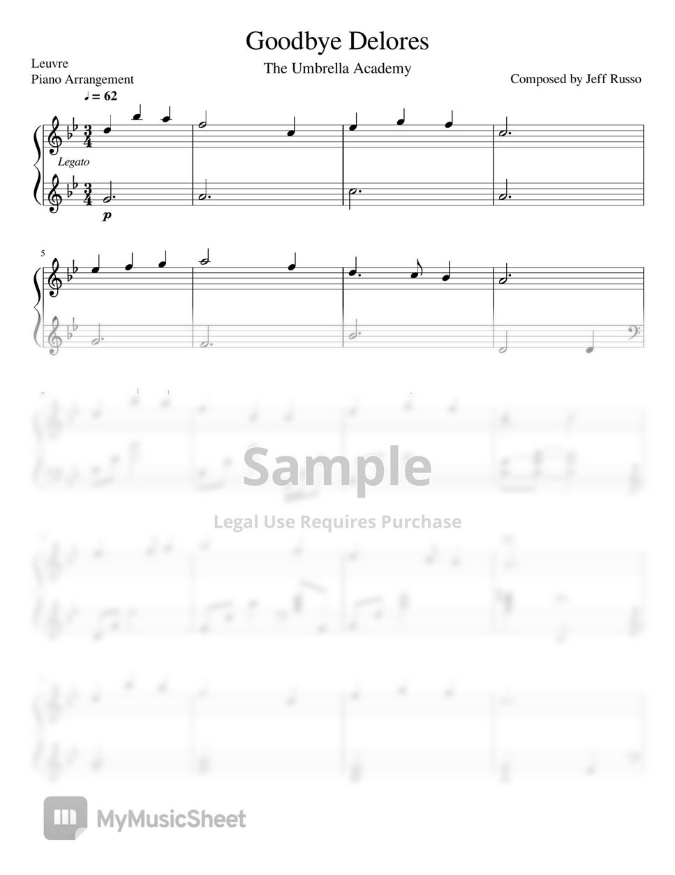 Jeff Russo Goodbye Delores (The Umbrella Academy) 악보 by Leuvre