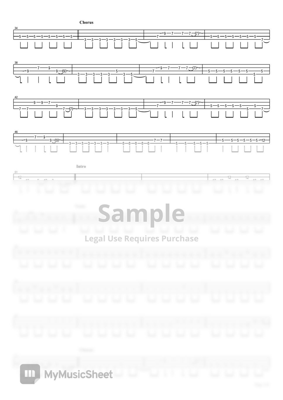 Kessoku Band - Korogaru Iwa, Kimi ni Asa ga Furu (Bass TAB) by Muya Rizal