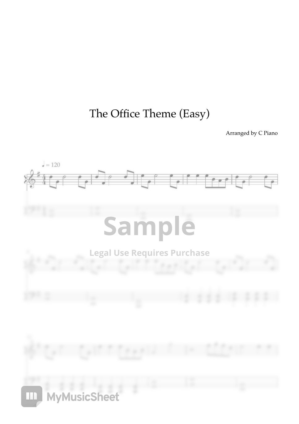 The office deals easy piano