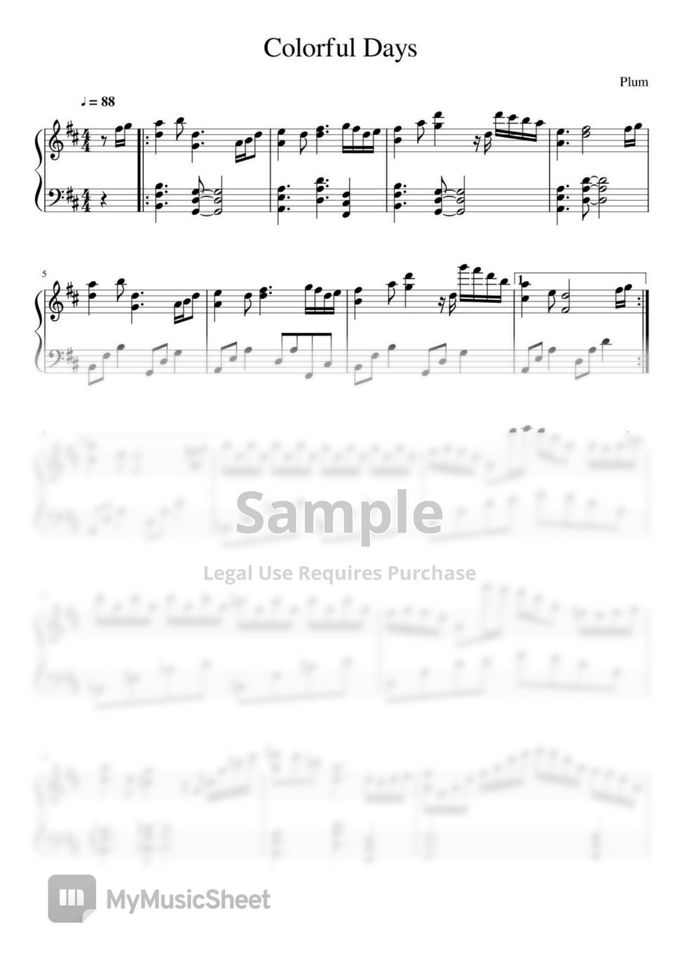 Plum Colorful Days 악보