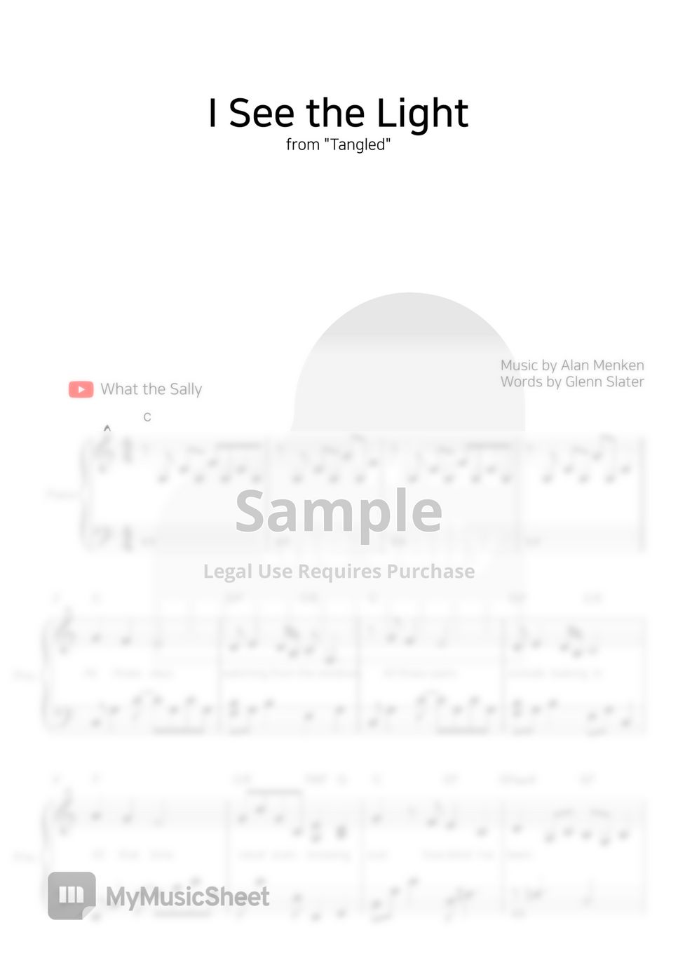 Mandy Moore, Zachary Levi - I See The Light (Tangled Ost) 악보 By What The  Sally