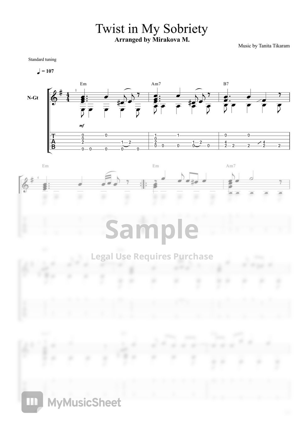 Tanita Tikaram Twist in My Sobriety Sheets