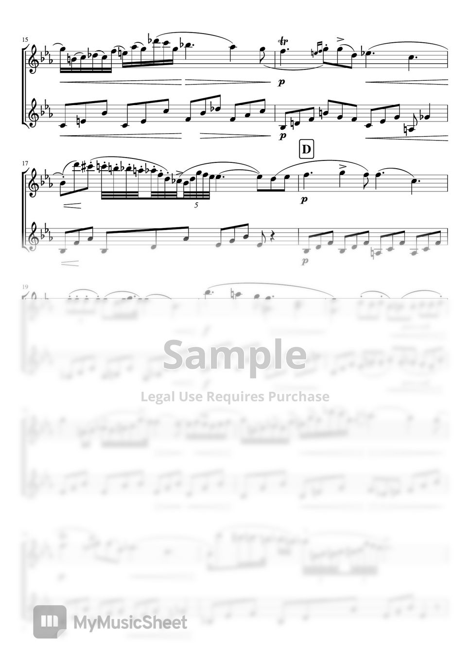 Chopin - Nocturne op.9-2 (Violin duet non accompaniment) by pfkaori