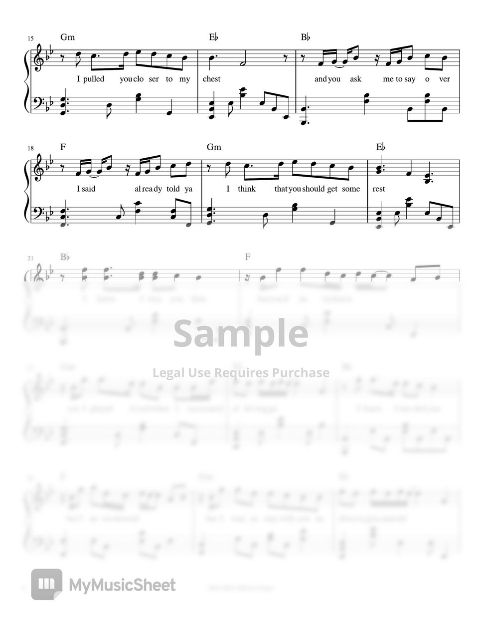 Say You Won't Let Go - James Arthur Sheet music for Piano (Solo)