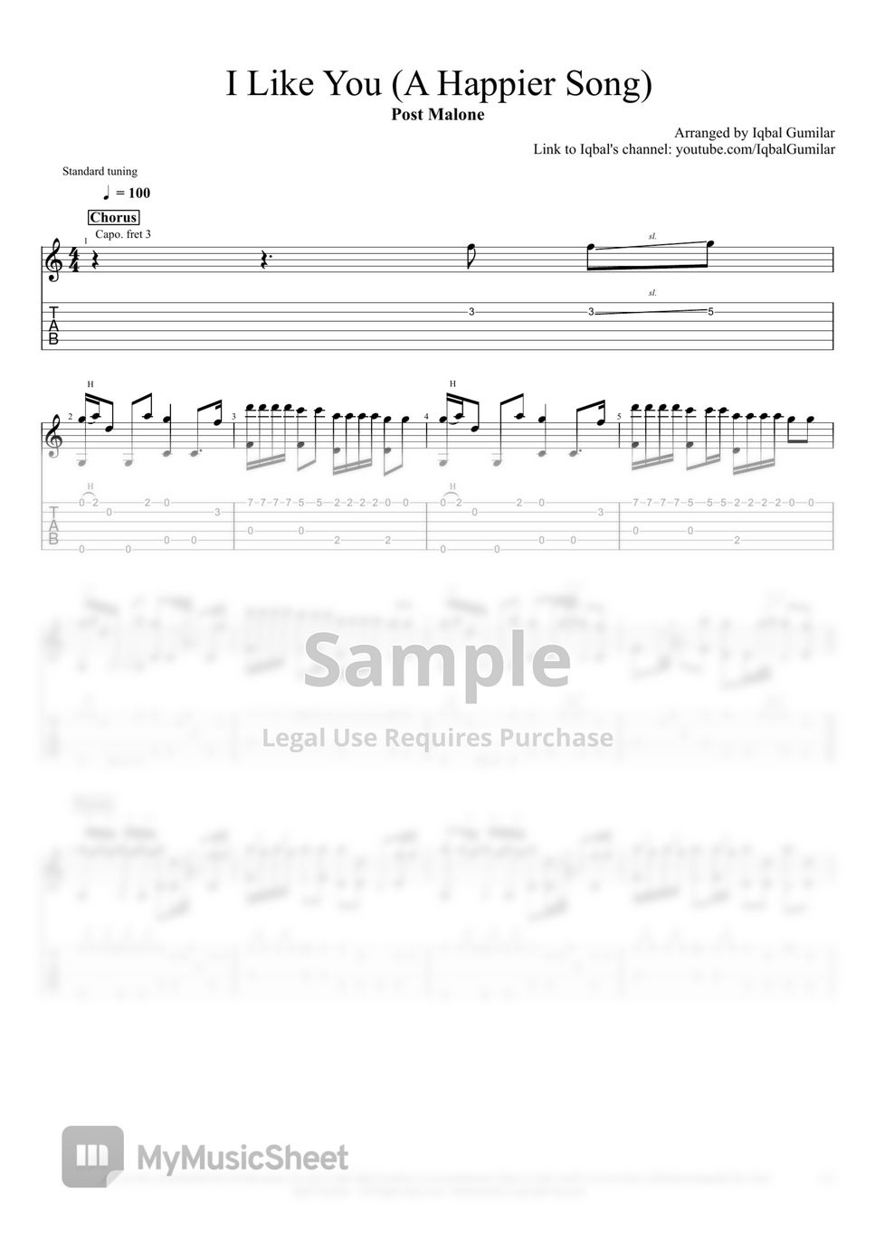 Post Malone - I Like You (A Happier Song) Spartito by Iqbal Gumilar