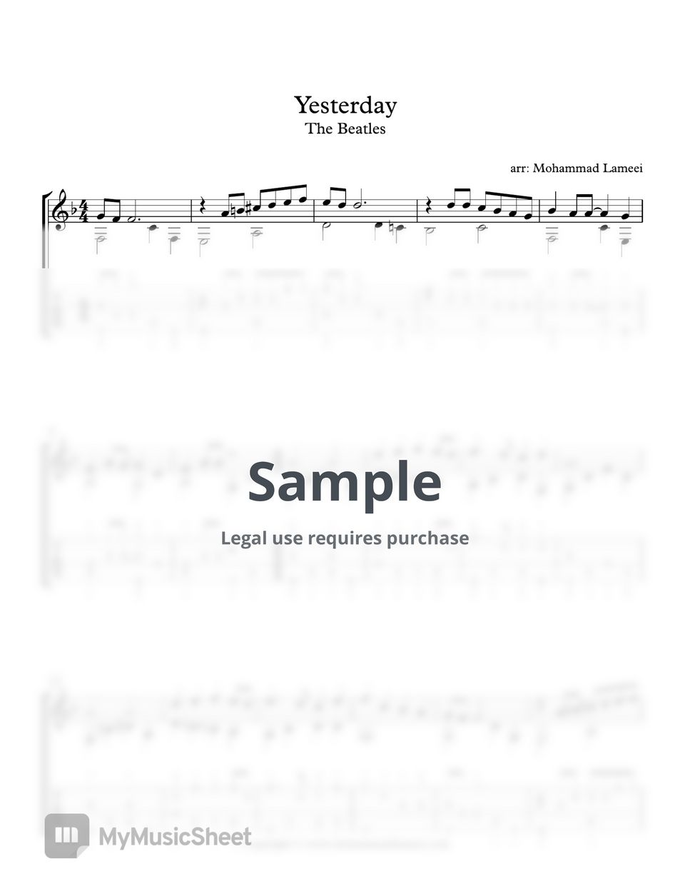 The Beatles - Yesterday by Mohammad Lameei