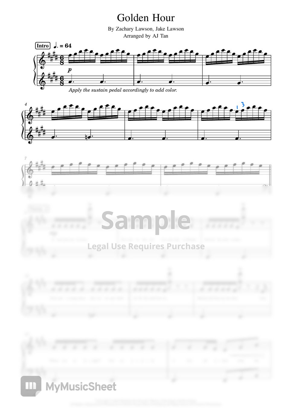 JVKE Golden Hour Partitura by AJ Tan