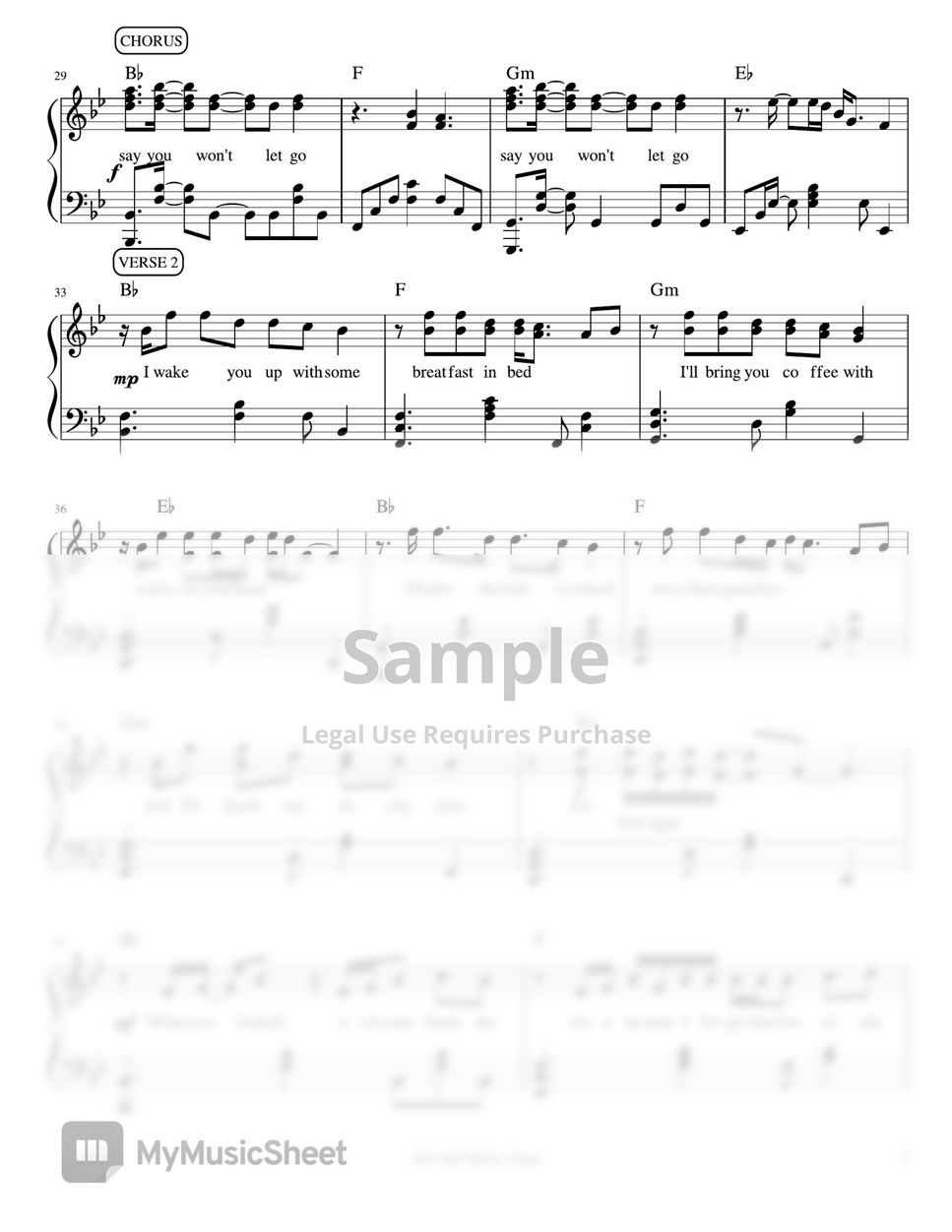 Say You Won't Let Go - James Arthur Sheet music for Piano (Solo)