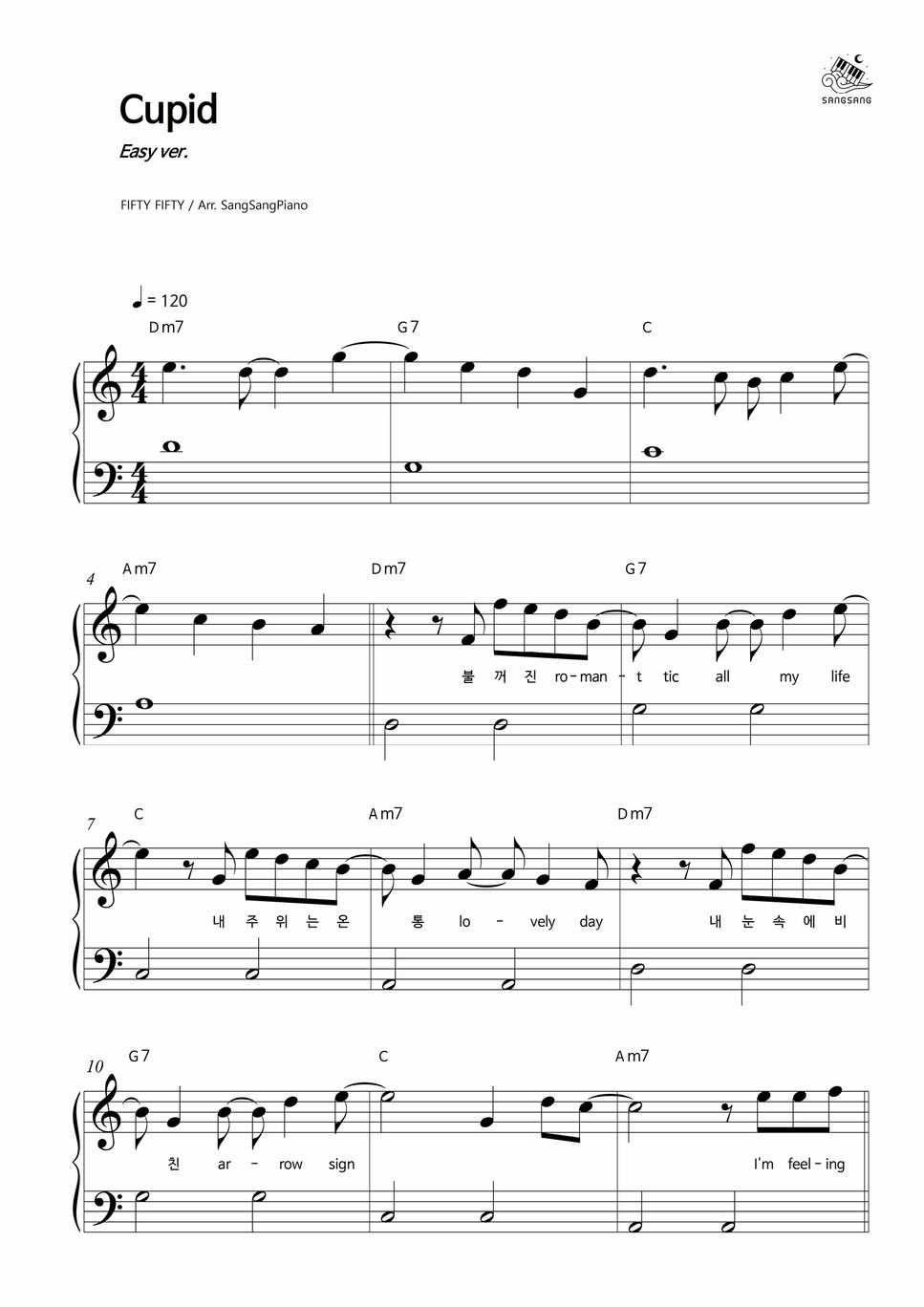 FIFTY FIFTY Cupid Easy Ver Sheets By SangSangPiano