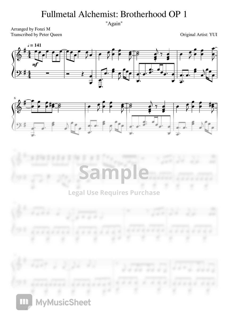 YUI - Fullmetal Alchemist: Brotherhood OP 1 - "Again" by Fonzi M