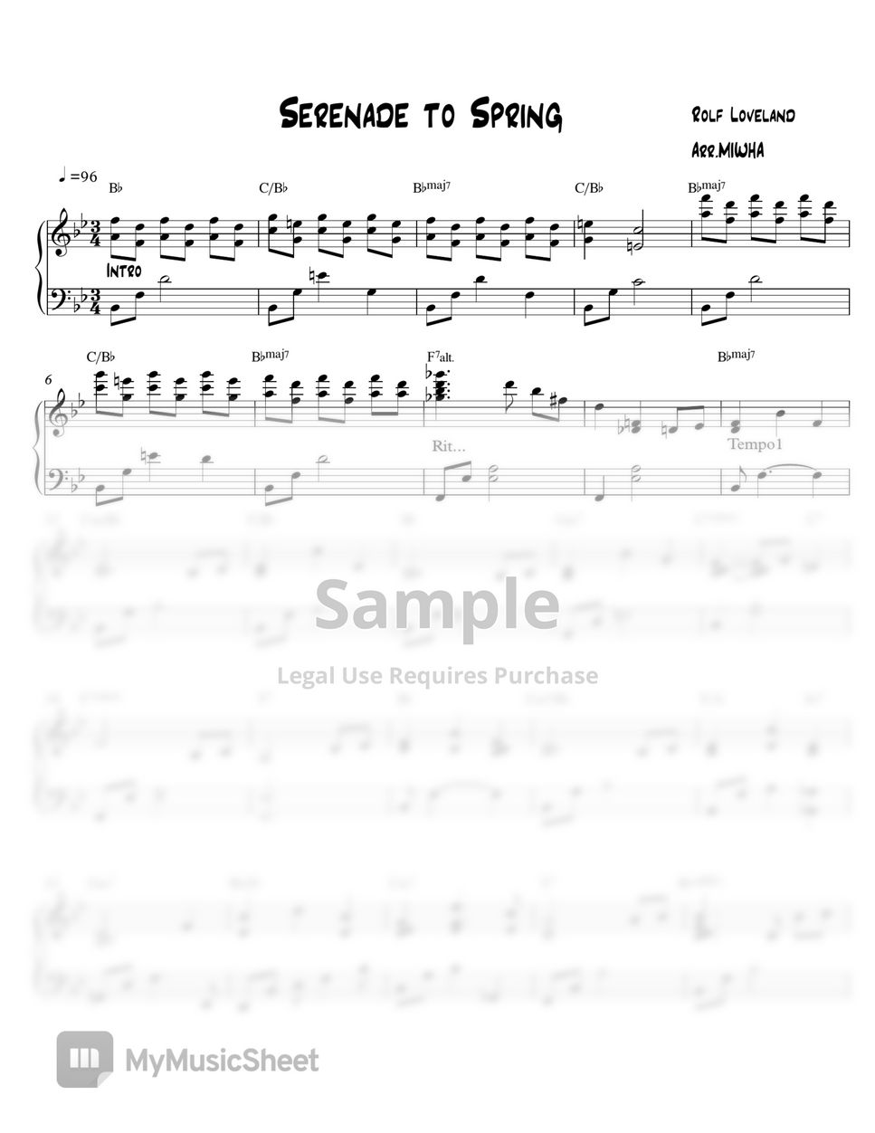 Secret Garden Serenade to Spring (Jazz Waltz) 악보 by MIWHA