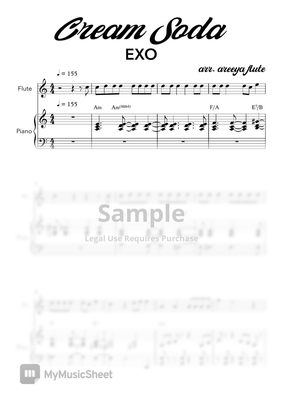 EXO Cream Soda (for Flute and Piano) Sheets by areeya flute