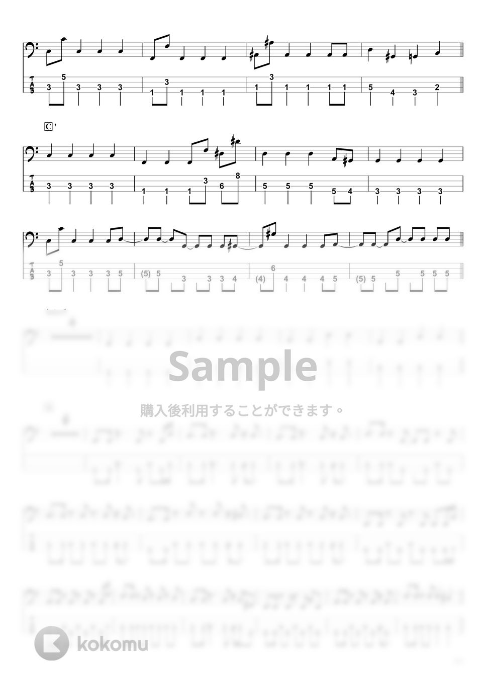 藤井 風 - grace (ベースTAB譜☆4弦ベース対応) by swbass