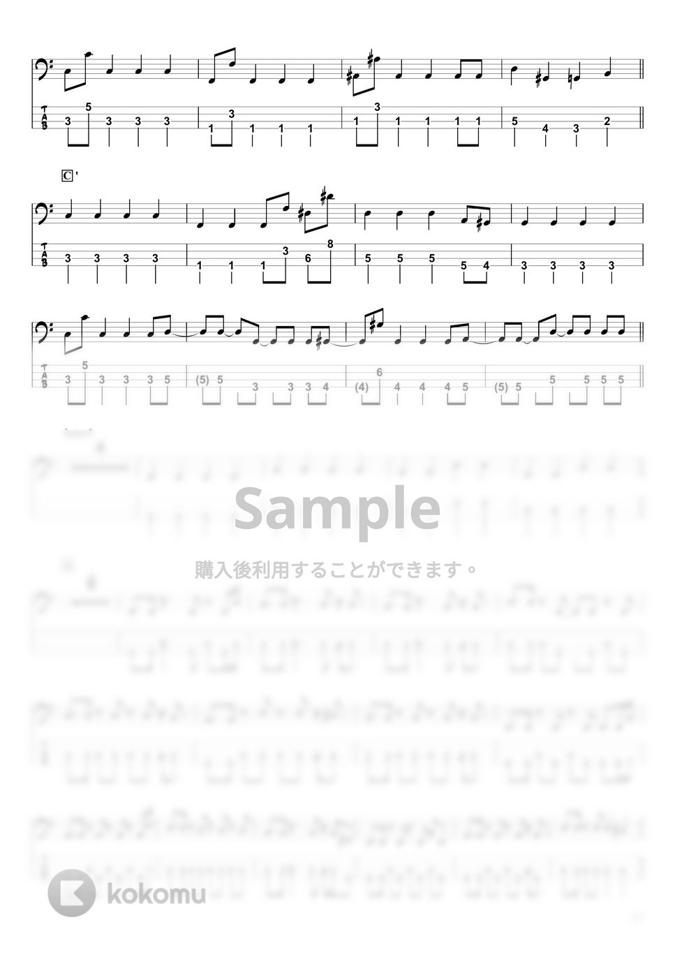 藤井 風 - grace (ベースTAB譜☆4弦ベース対応) 楽譜 by swbass