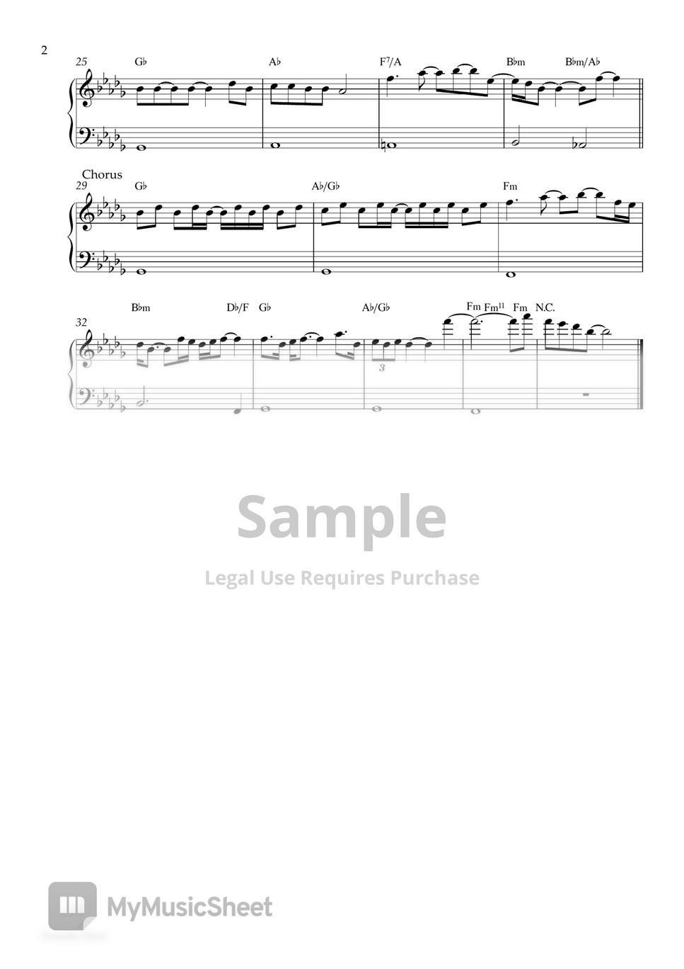 Peaches (arr. BTmusic) Sheet Music | Jack Black | Easy Piano