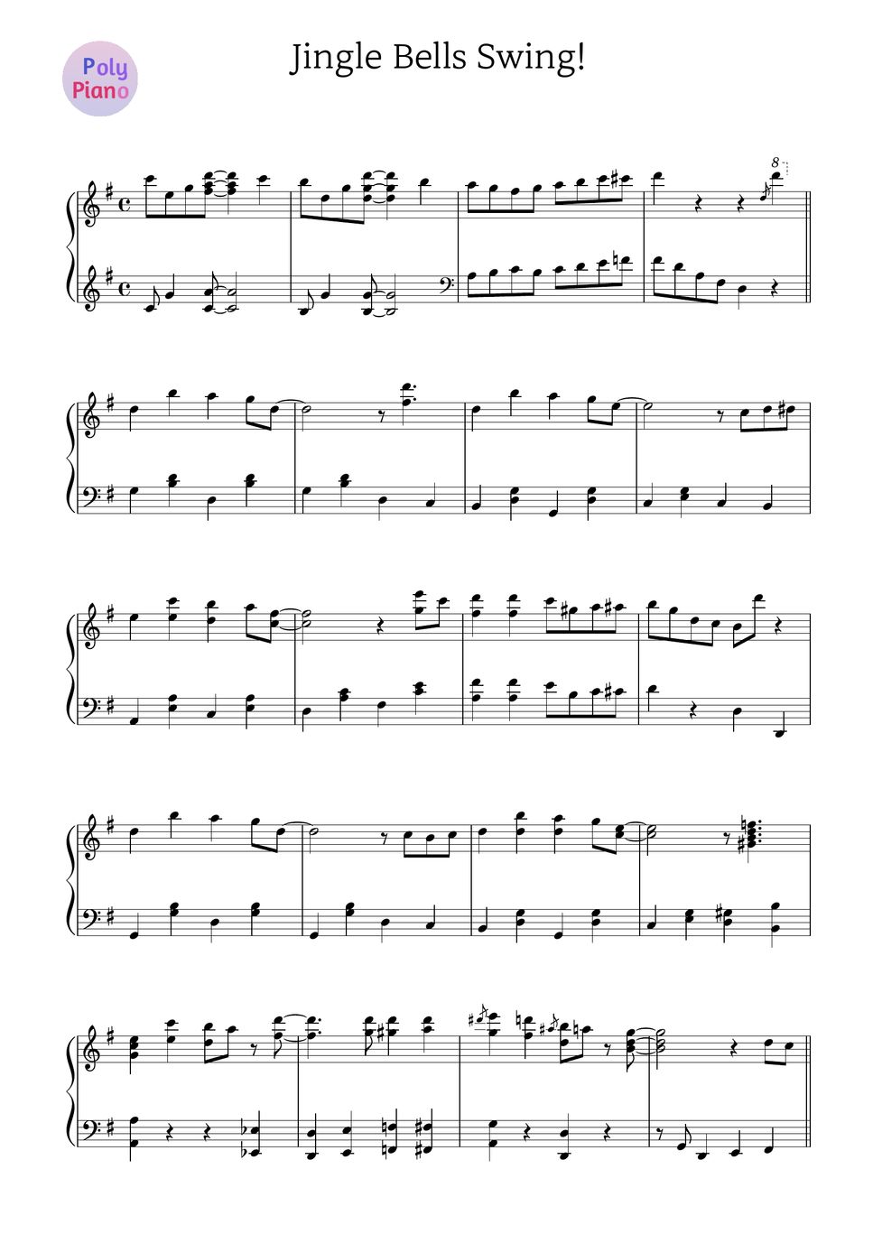 James Pierpont Jingle Bells Swing! (Swing ver.) Sheets by PolyPiano