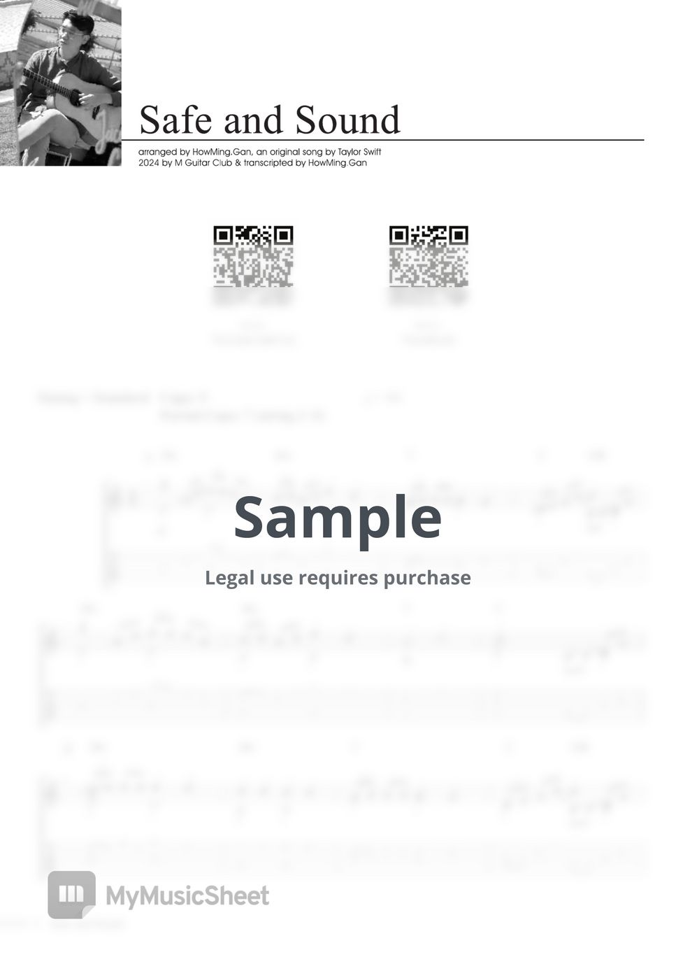 Taylor Swift Safe and Sound (Fingerstyle) Sheets by howming