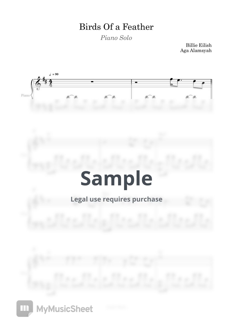 Billie eilish - Birds of A Feather (Piano solo) Sheets by Aga alamsyah