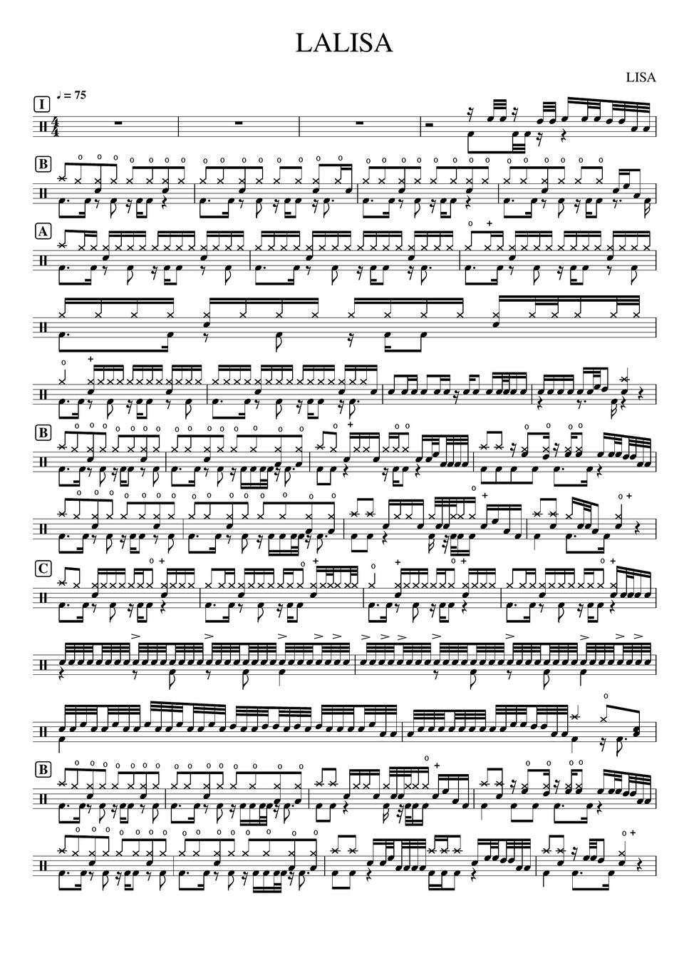 LISA - LALISA 악보 by YumD