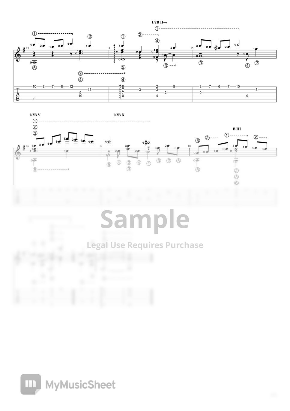 Виктор Вавилов - Под небом голубым Tab + 1staff by Роман Чернов