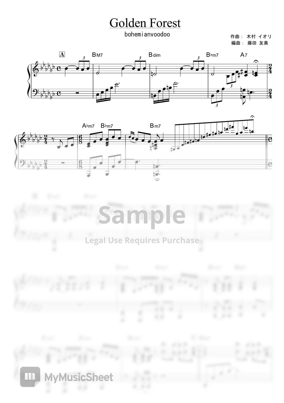 bohemianvoodoo - Golden Forest by piano*score
