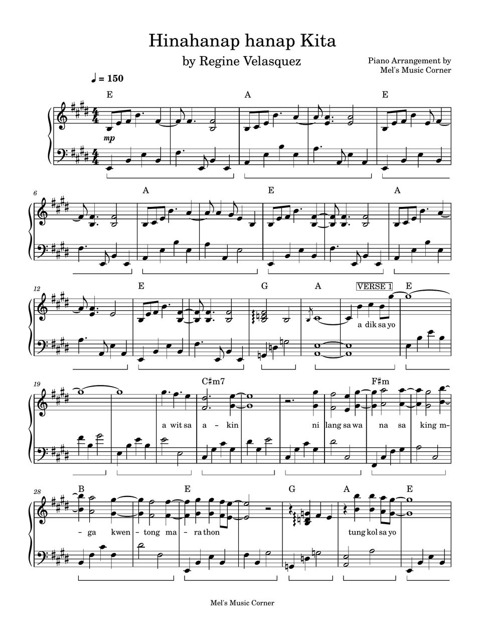 Regine Velasquez Hinahanap Hanap Kita Piano Sheet Music Sheets By