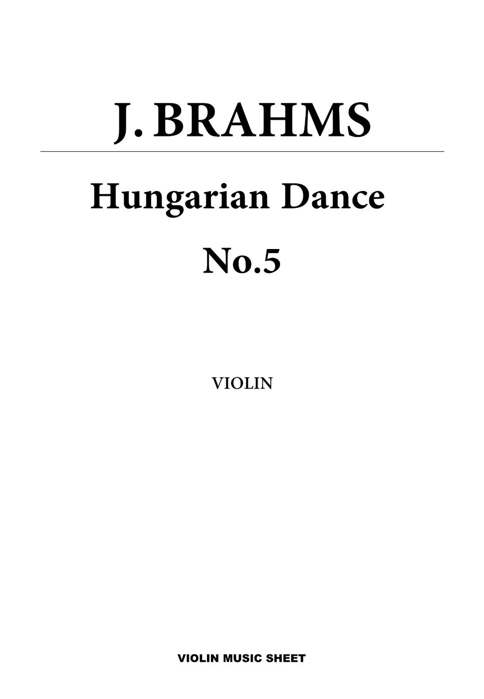 Brahms - Hungarian Dance No.5 헝가리무곡 (Violin) (MR포함) by Lee