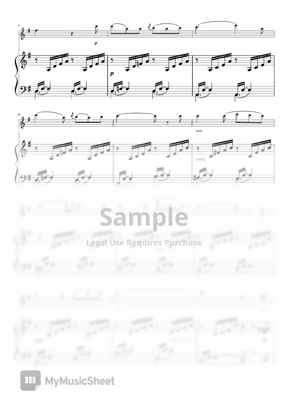 Mendelssohn - Auf Flügeln des Gesanges (G・flute&piano) by pfkaori
