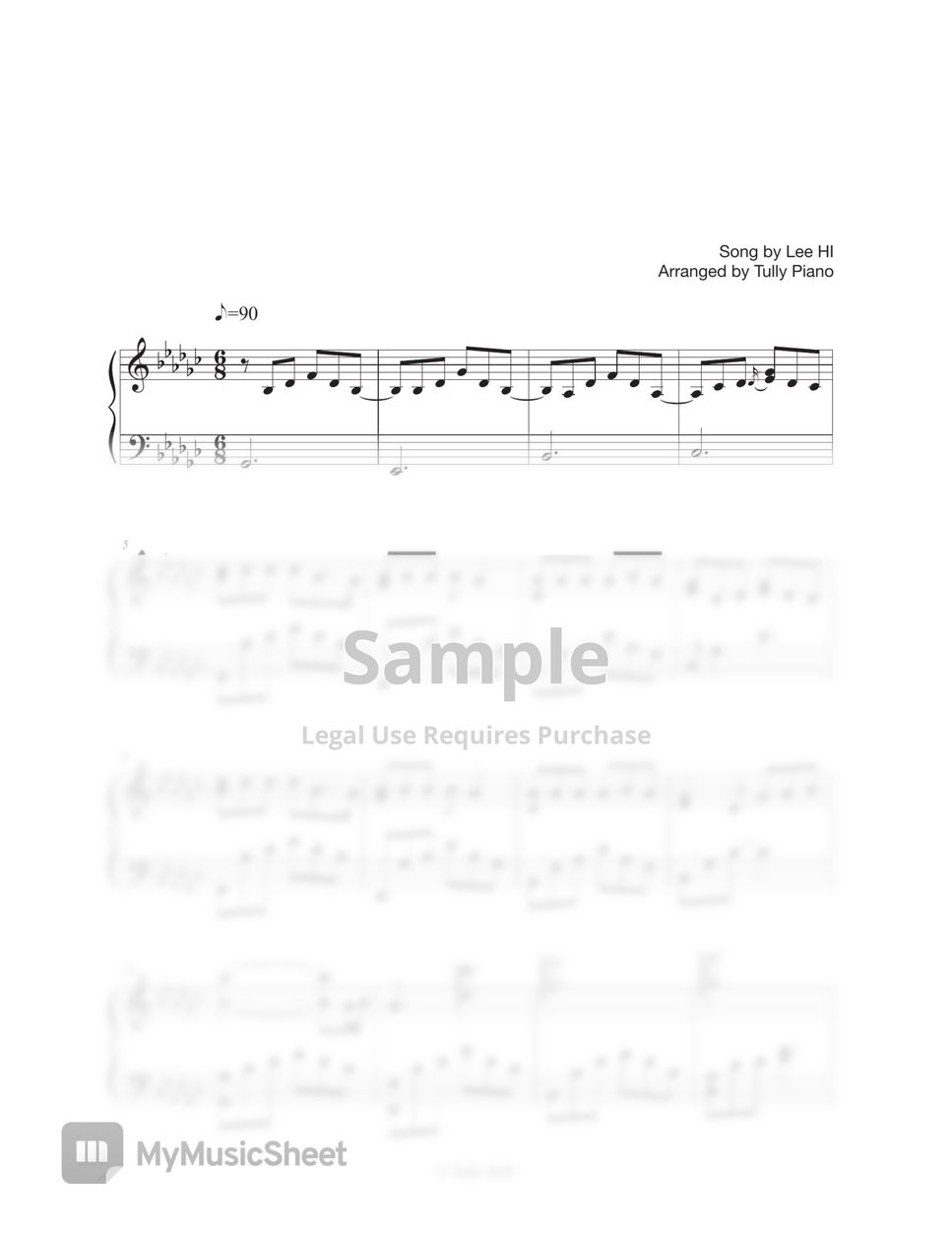 LEE HI (이하이) - HOLO (홀로) (2 sheets) Sheets by Tully Piano