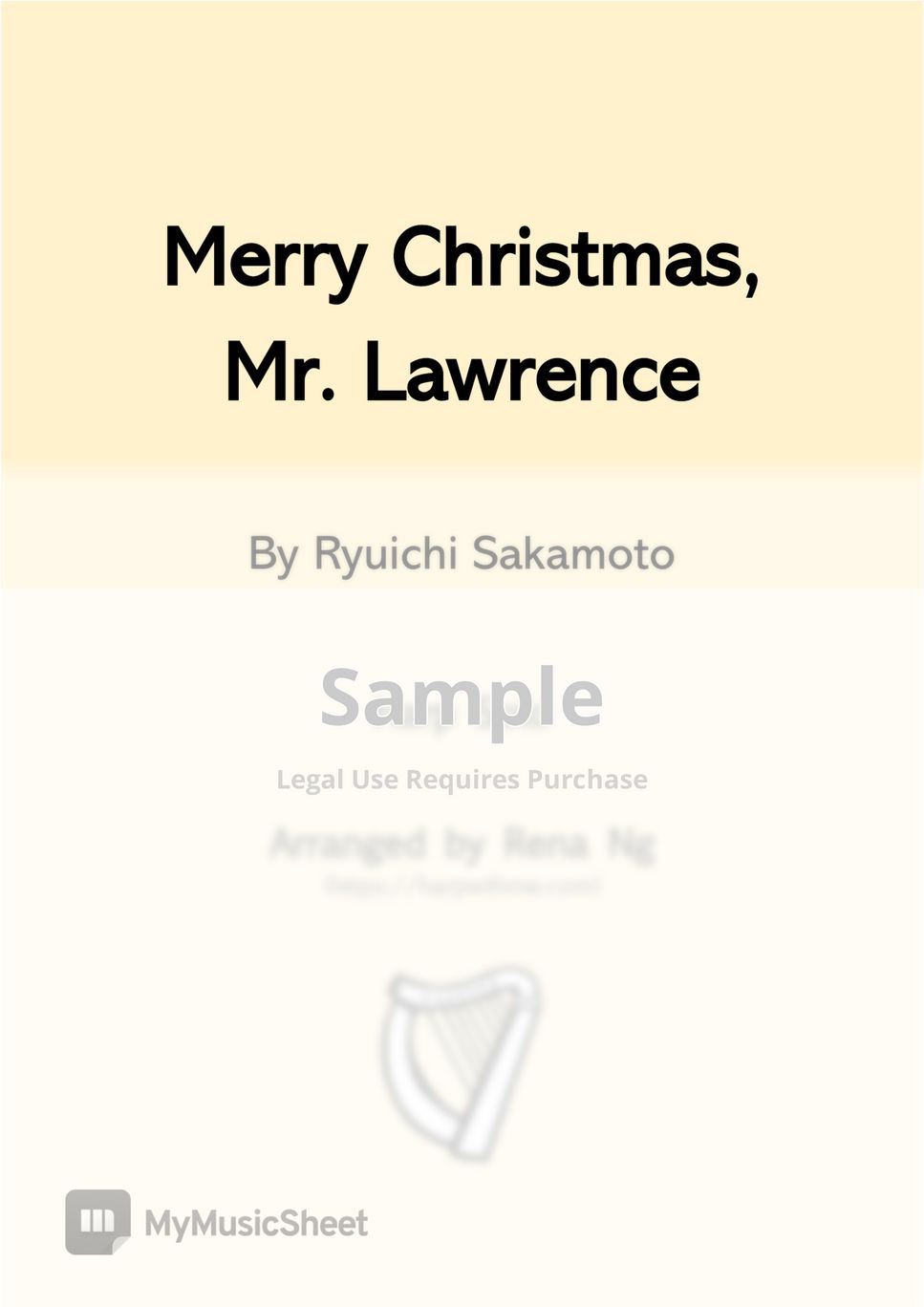 Ryuichi Sakamoto - Merry Christmas, Mr. Lawrence (Harp Solo) - Intermediate