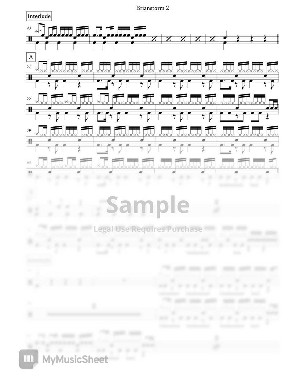 Arctic Monkeys - Brianstorm Sheets By Arkadia Drums