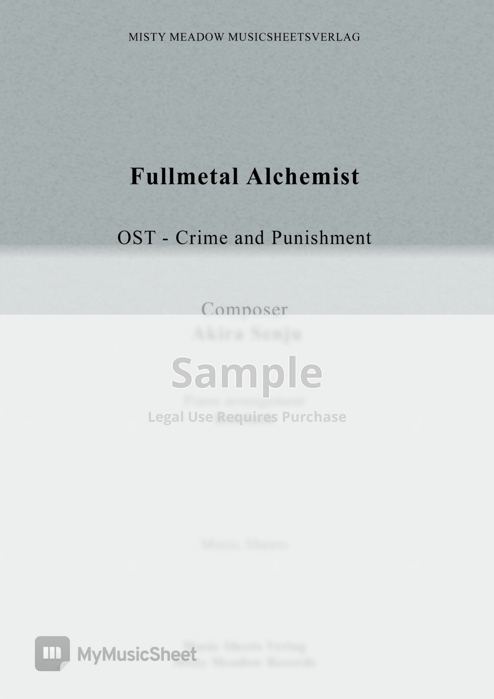 Akira Senju - Fullmetal Alchemist: Brotherhood OST - Crime and Punishment (Piano) by #Rolelush