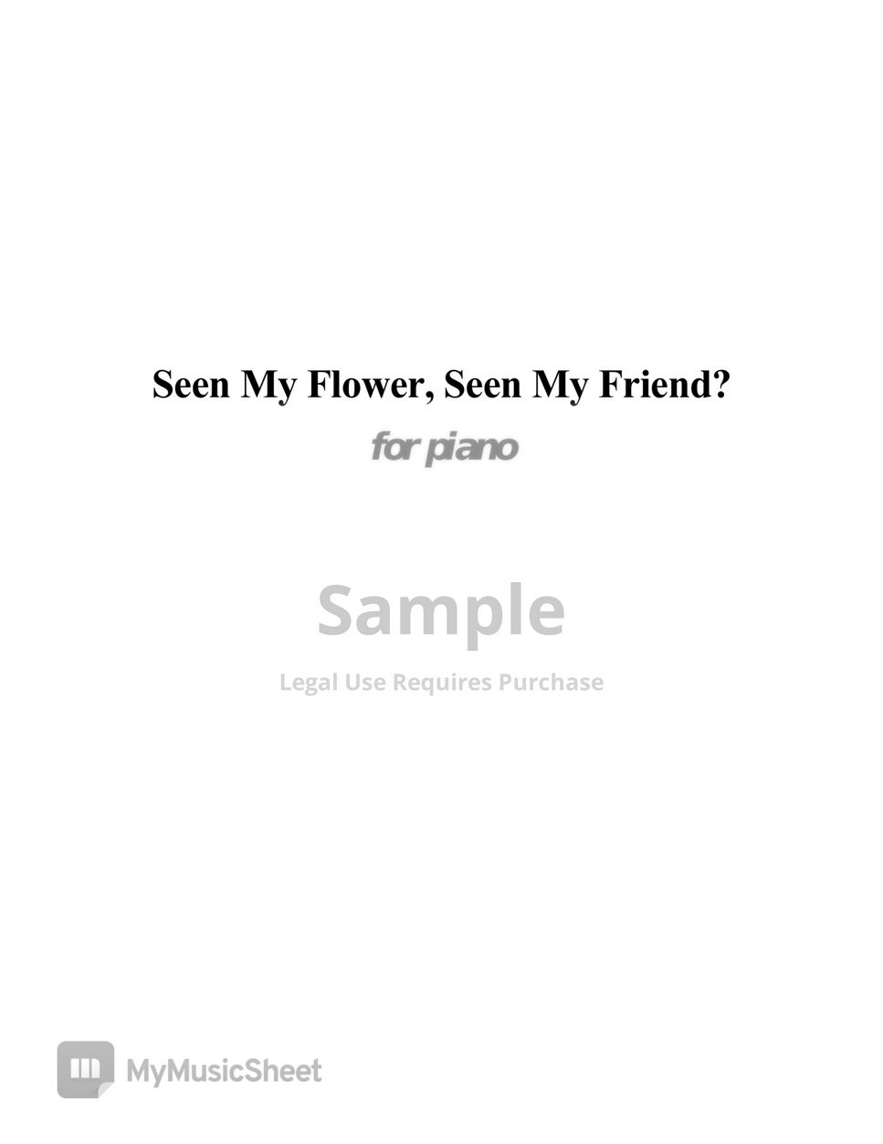 Heeyoung Yang - Seen My Flower, Seen My Friend? for piano (우리집에 왜 왔니?) by Heeyoung Yang