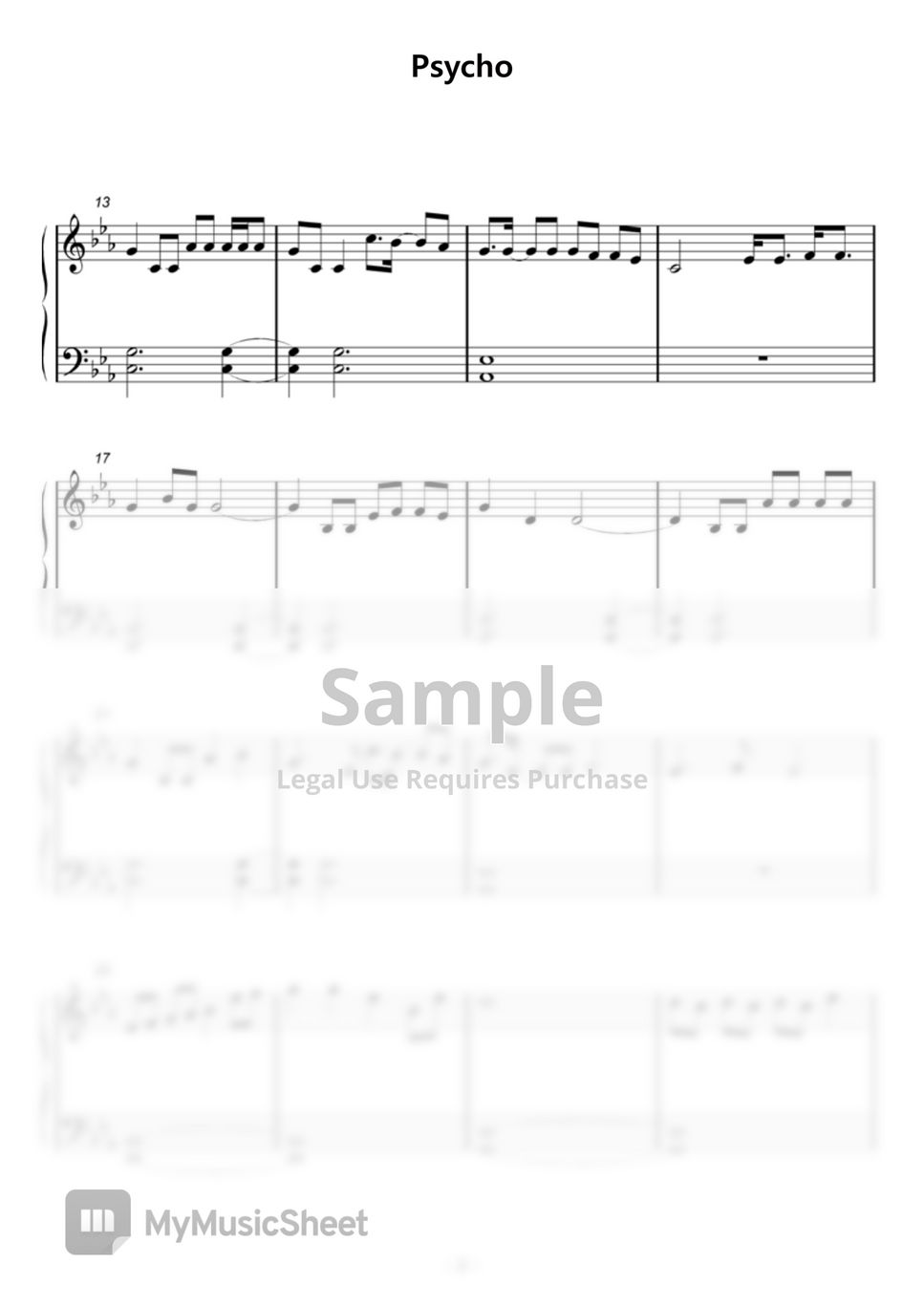 Red Velvet Psycho (easy) Sheets by samsunny