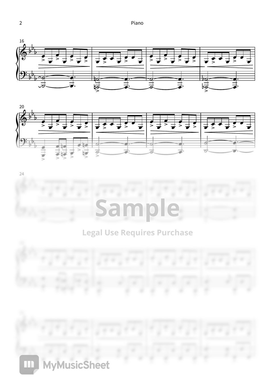 【Evangelion 3.0+1.0】 - Paris (11170) piano solo Sheet Music by Yu_OBC wind