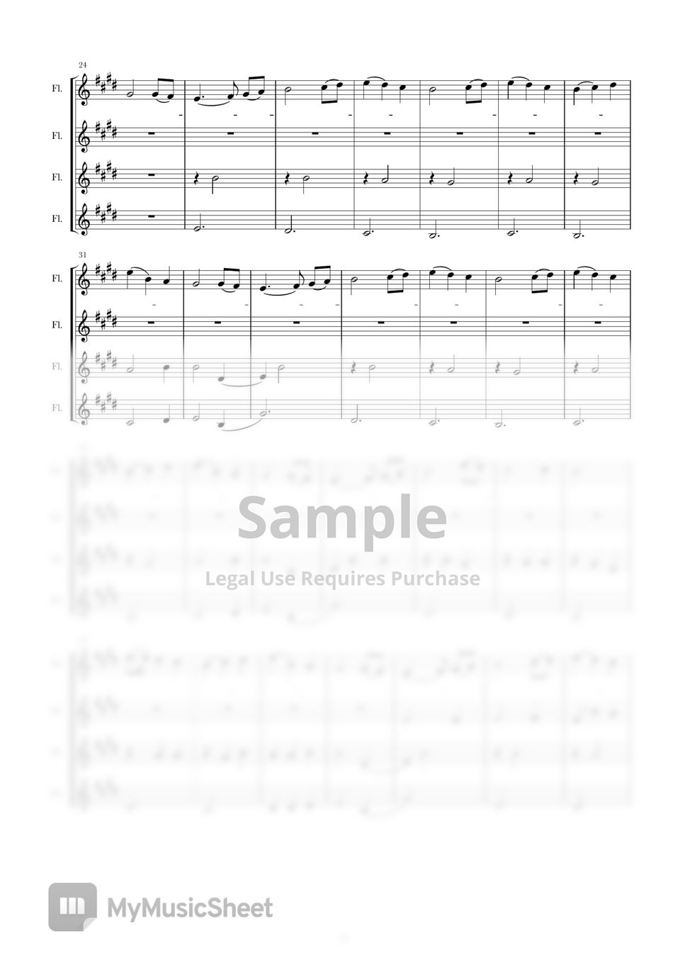 William Sandys - 저 들 밖에 한 밤중에 (찬송가 123장) 3/4 Flute 플루트 Quartet ver. by Sochul