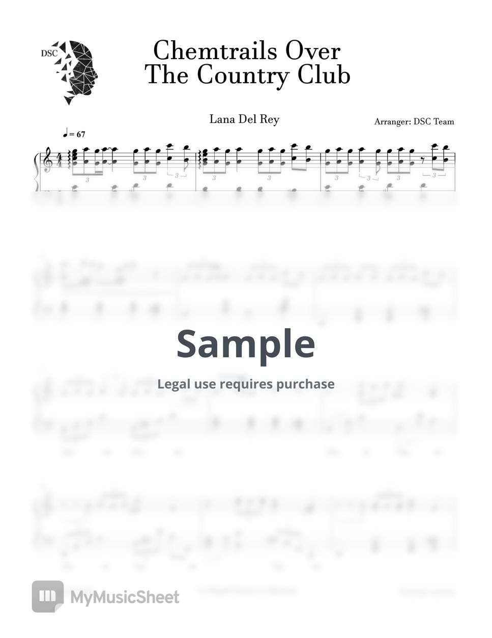 Lana Del Rey - Chemtrails Over The Country Club by Digital Scores Collection