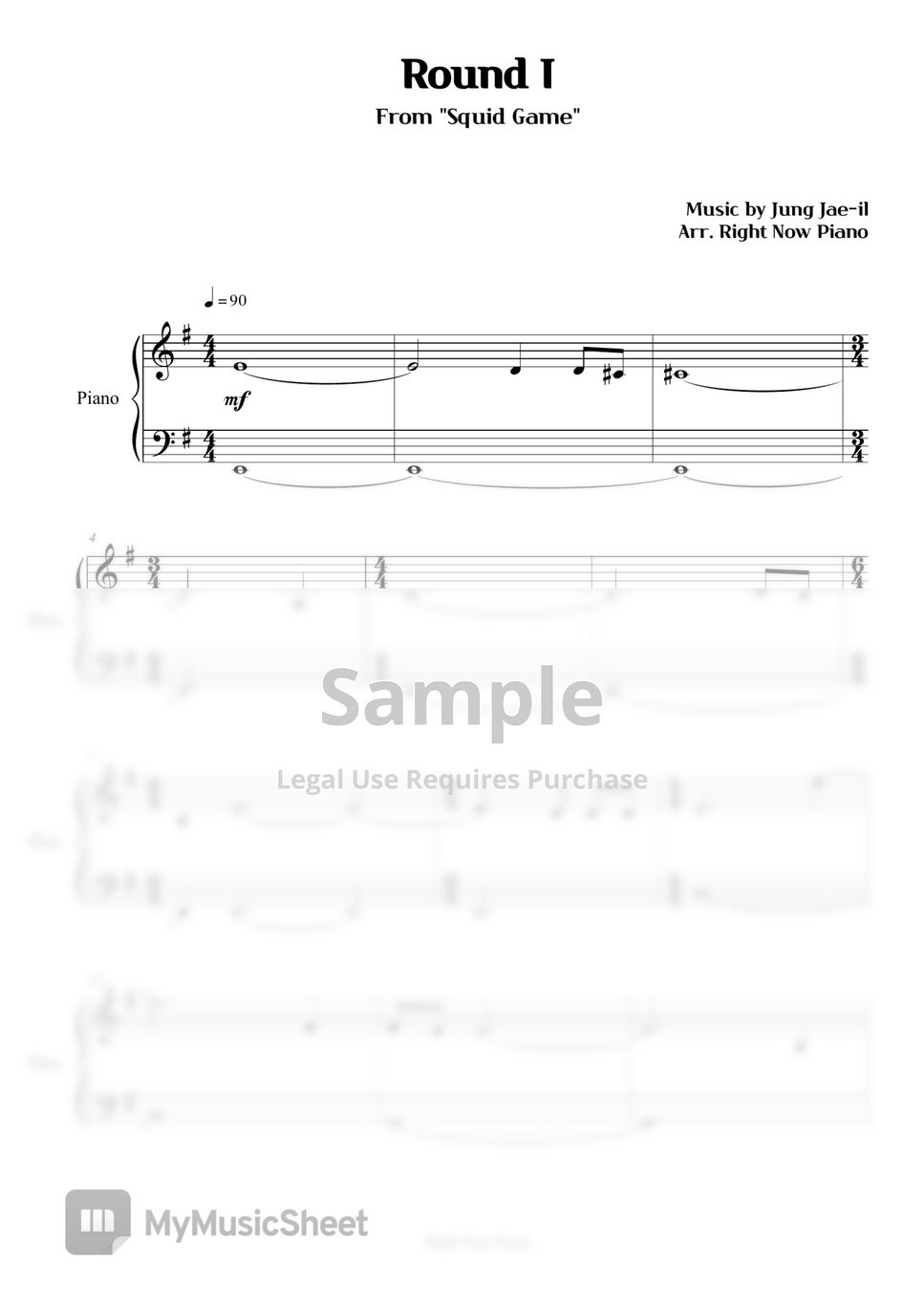 Squid Game - Round I Sheets by Right Now Piano