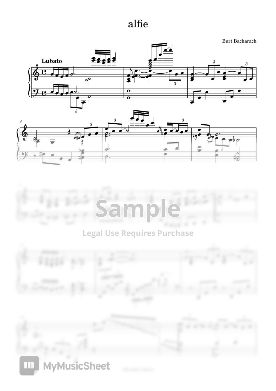 Burt Bacharach Alfie Sheets by KenBan