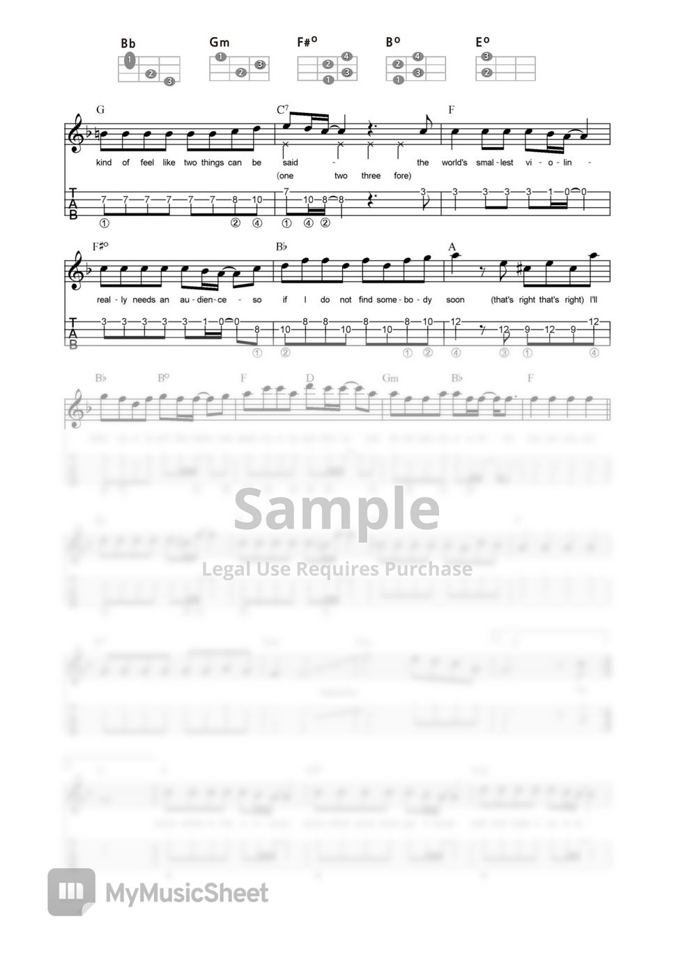 AJR - World's Smallest Violin (반주와 멜로디) by 싱글벙글 우쿨렐레