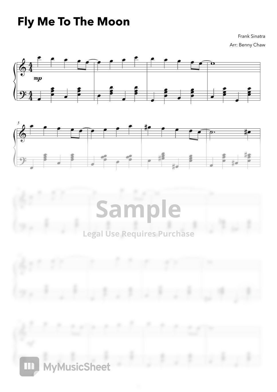 Frank Sinatra Fly Me To The Moon 楽譜 by Benny Chaw