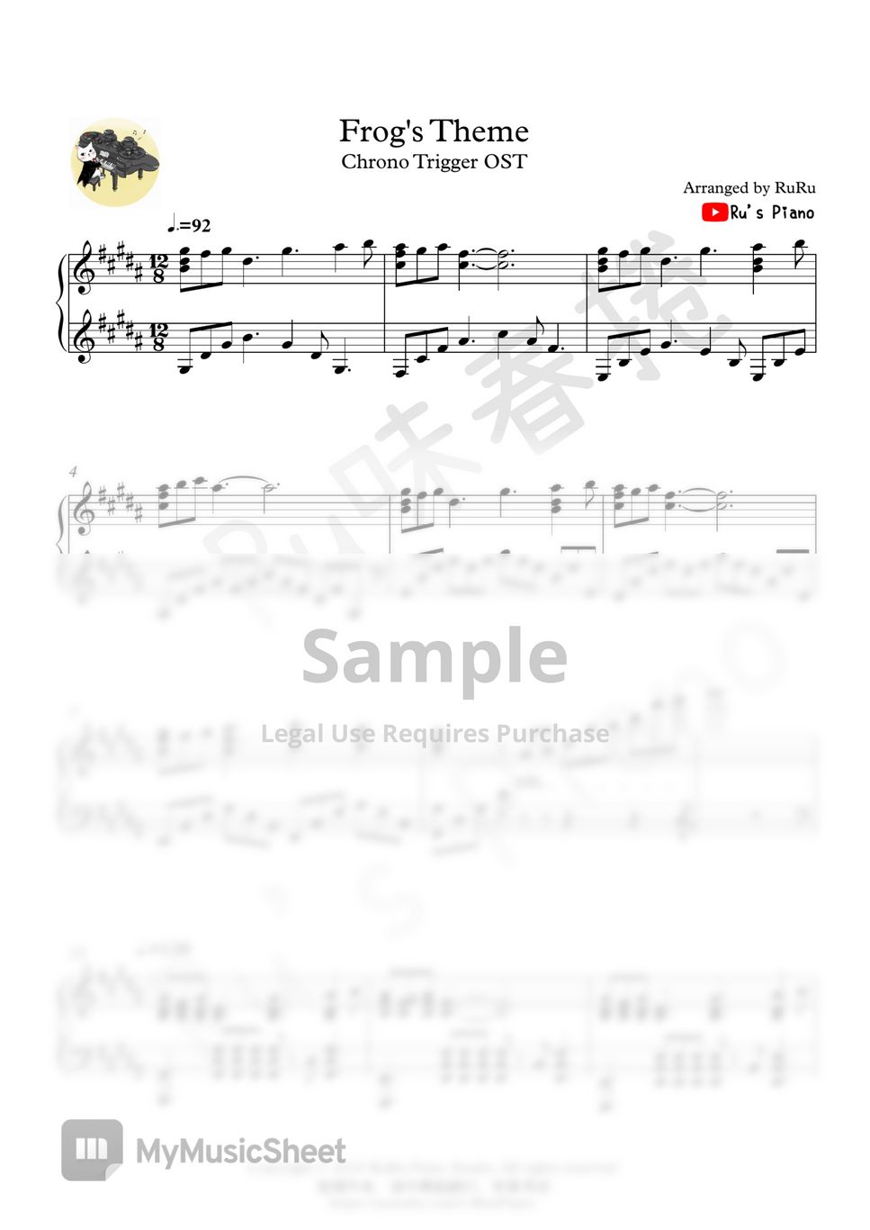 Chrono Trigger - 「カエルのテーマ / Frog's Theme」 (東京オリンピック入場曲) by Ru's Piano