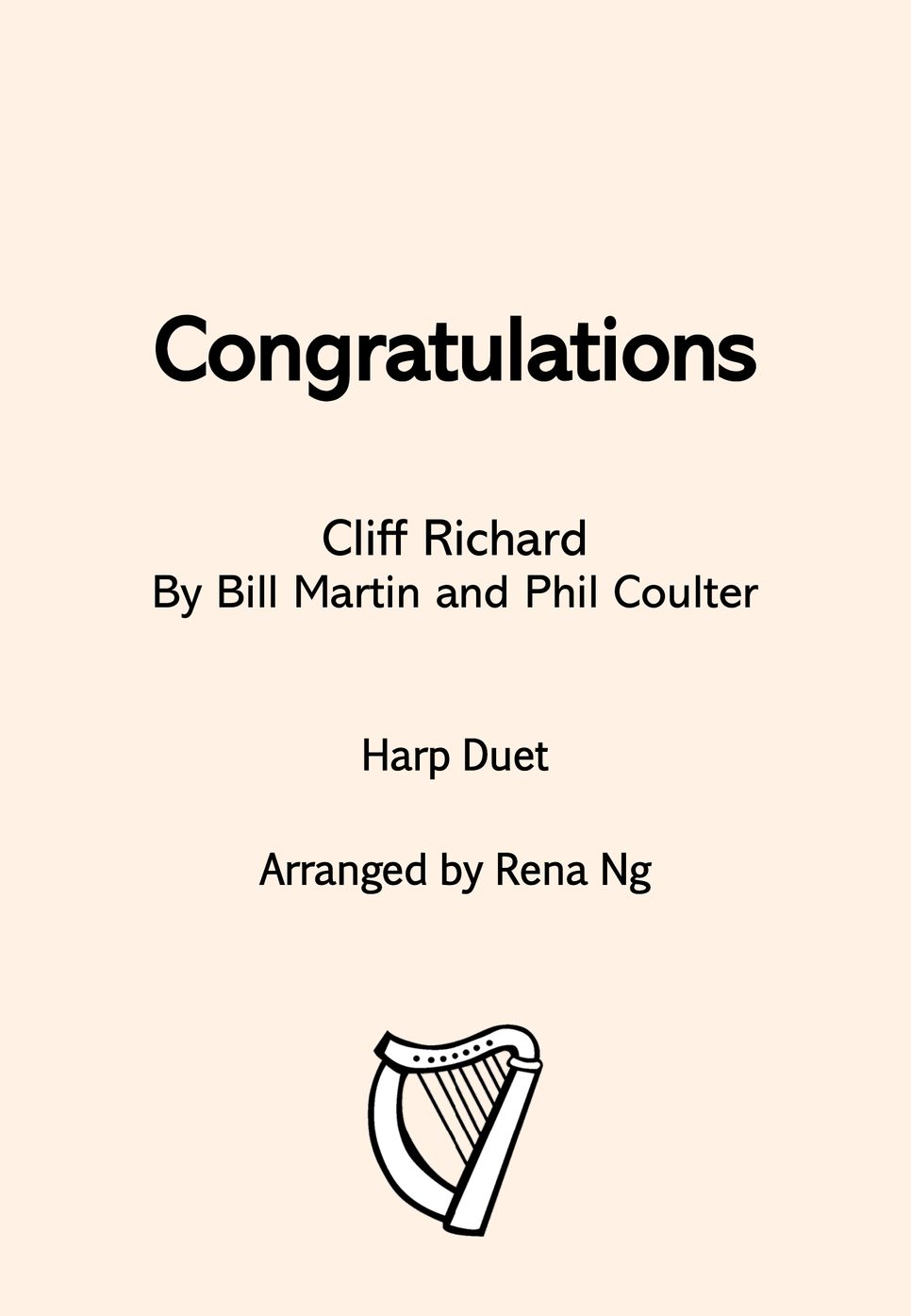 Cliff Richard - Congratulations (Harp Duet / Harp & Piano) by Harp With Me