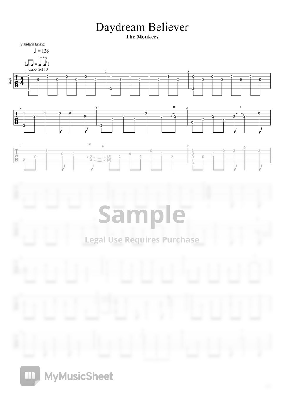 daydream believer guitar chords