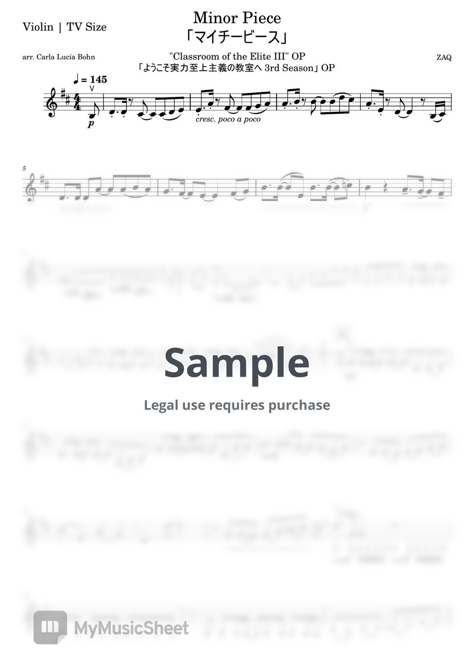 Zaq minor piece classroom of the elite iii op sheets by co neko