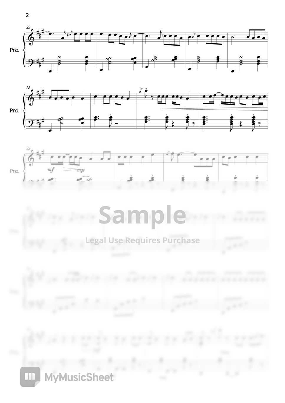 Yooja - Mosquito Song Sheet by Pianolog